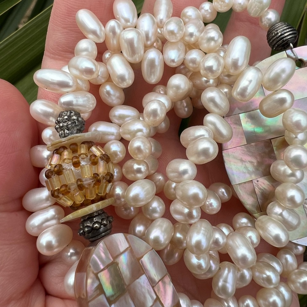 Freshwater pearl lariat necklace 36 inches - Picture 4 of 14